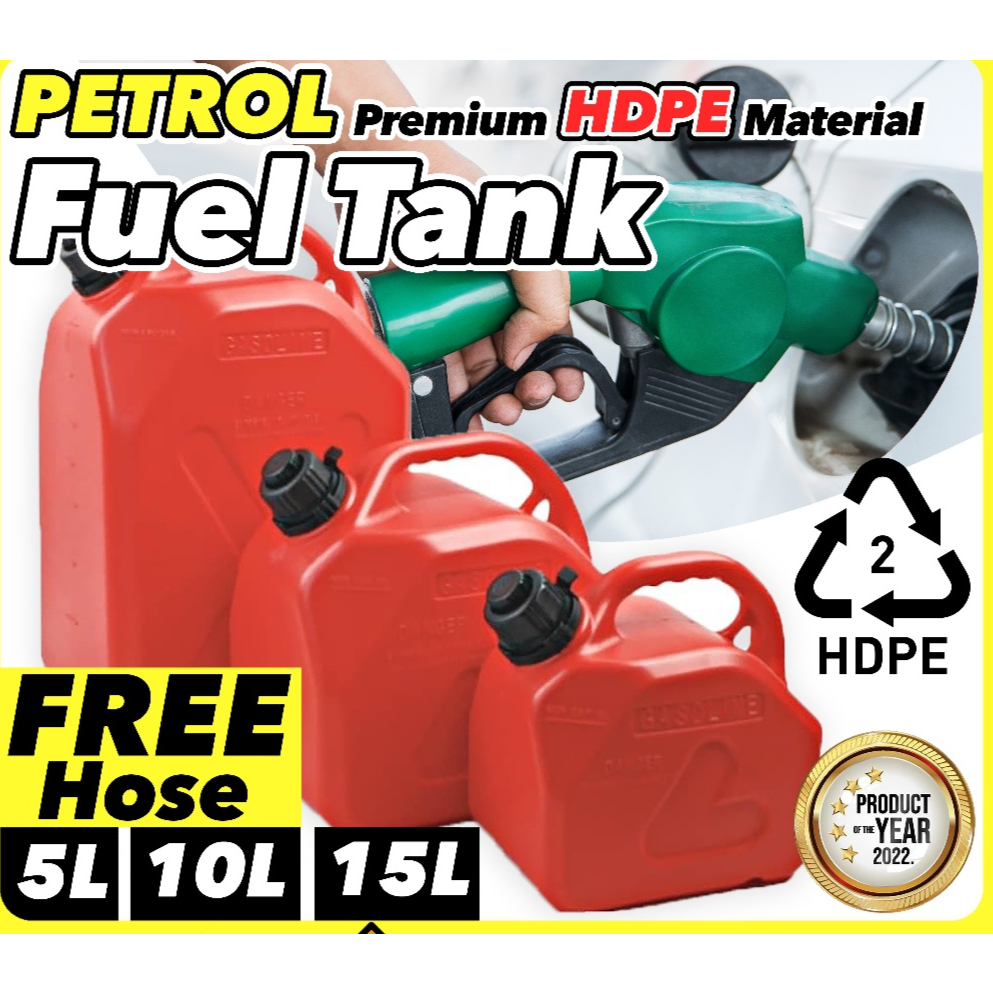 HDPE Tong Minyak Petrol Spare Fuel Tank Bottle Petrol Gasoline Oil Tank