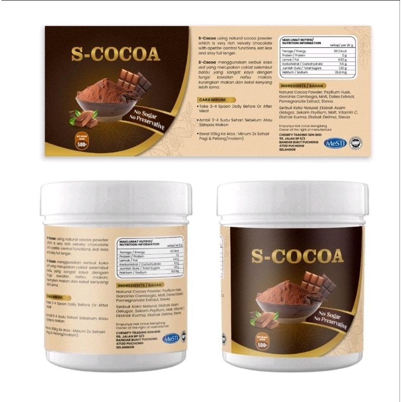 SCOCO MEAL REPLACEMENT COKLAT STEVIA KENYANG LAMA POTONG SELERA MAKAN