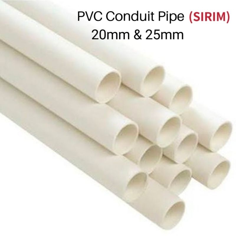 PVC conduit pipe white SIRIM for electrical 20mm 3/4