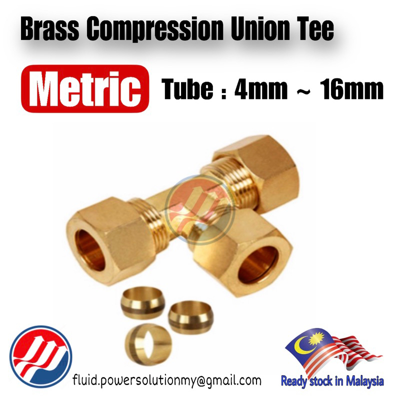 [ Metri Union Tee, Tube OD4,6,8,10,12 16mm , Union Tee