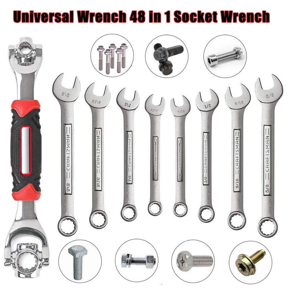 Upgraded 52 IN 1 Rotation Universal Wrench Torque Bolt Torx Socket ...