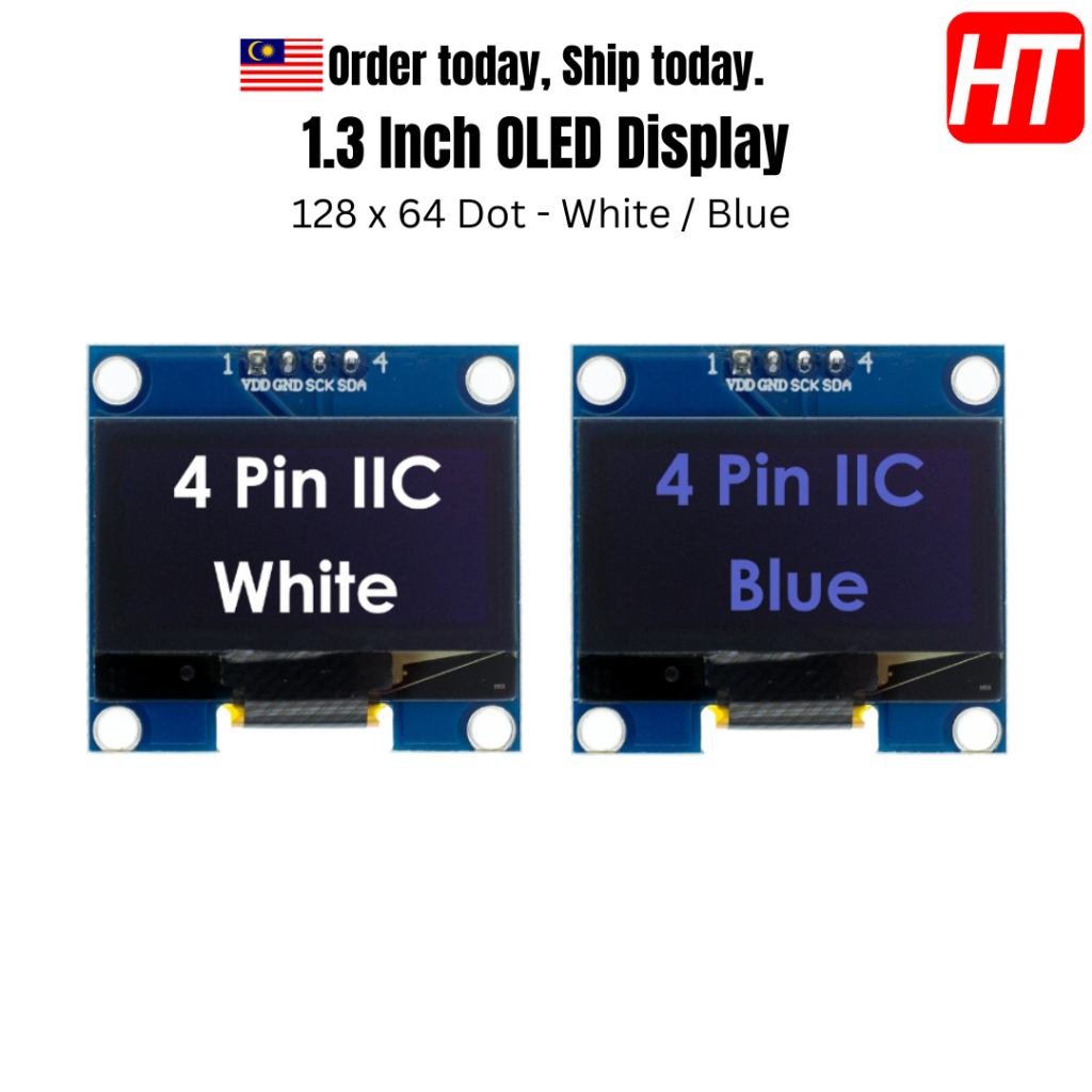 1pc 13 Inch Iic I2c Oled Display Module 128x64 Pixel Sh1106 Screen Module Compatible With