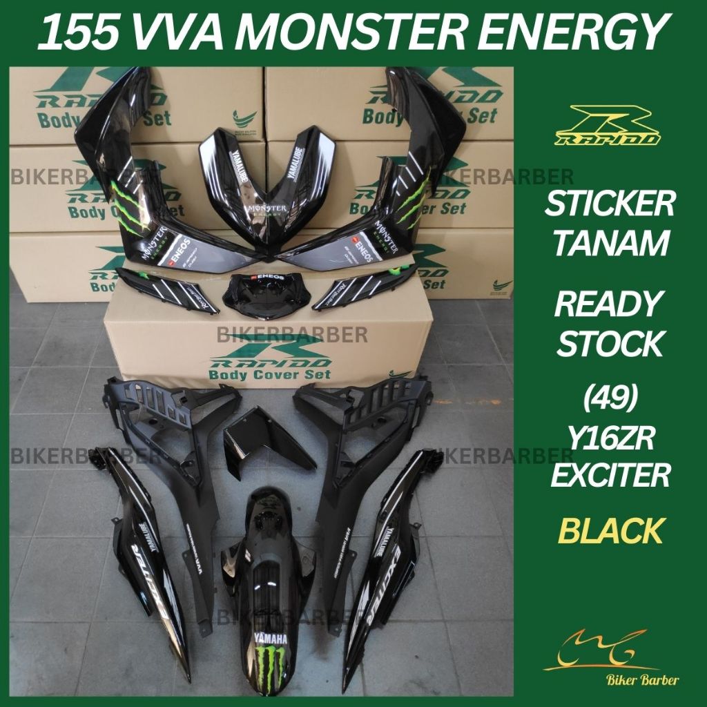 Rapido Cover Set Yamaha Y Zr Exciter Vva Monster Energy Body Coverset Sticker Tanam