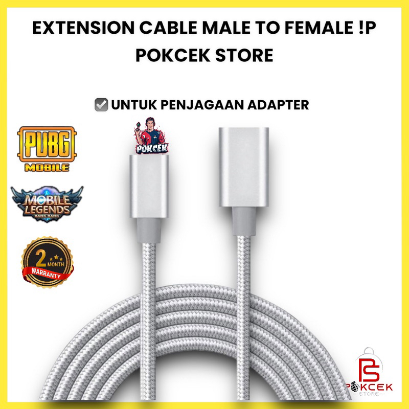 Gaming Extension Cable Male to Female Nylon Cable & 90 Degree Cable ...