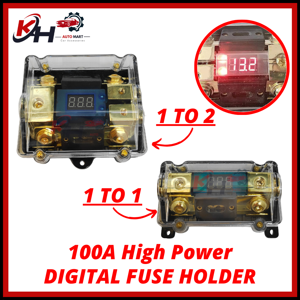 Power Amplifier Digital Fuse Holder With Meter Amp ANL Fius Box 1to1 ...