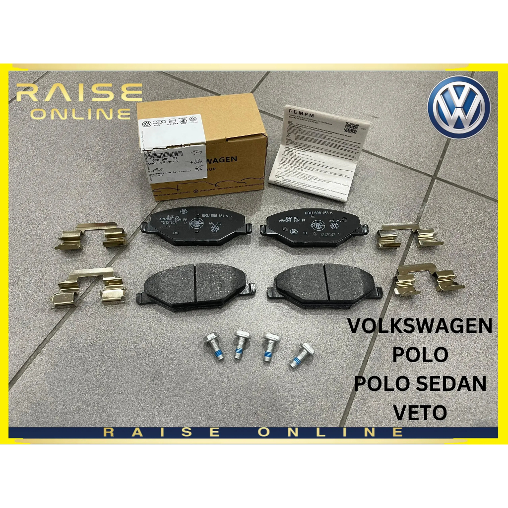 (100% ORIGINAL) VOLKSWAGEN POLO SEDAN POLO VENTO DISC BRAKE PAD FRONT ...
