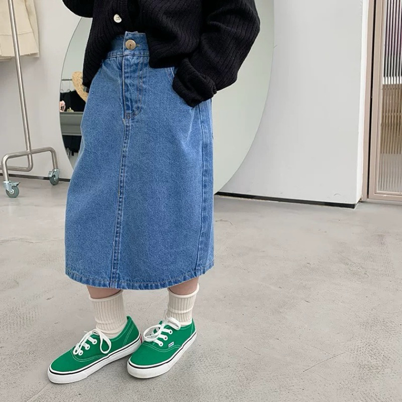 Mid length 2024 denim skirts youth