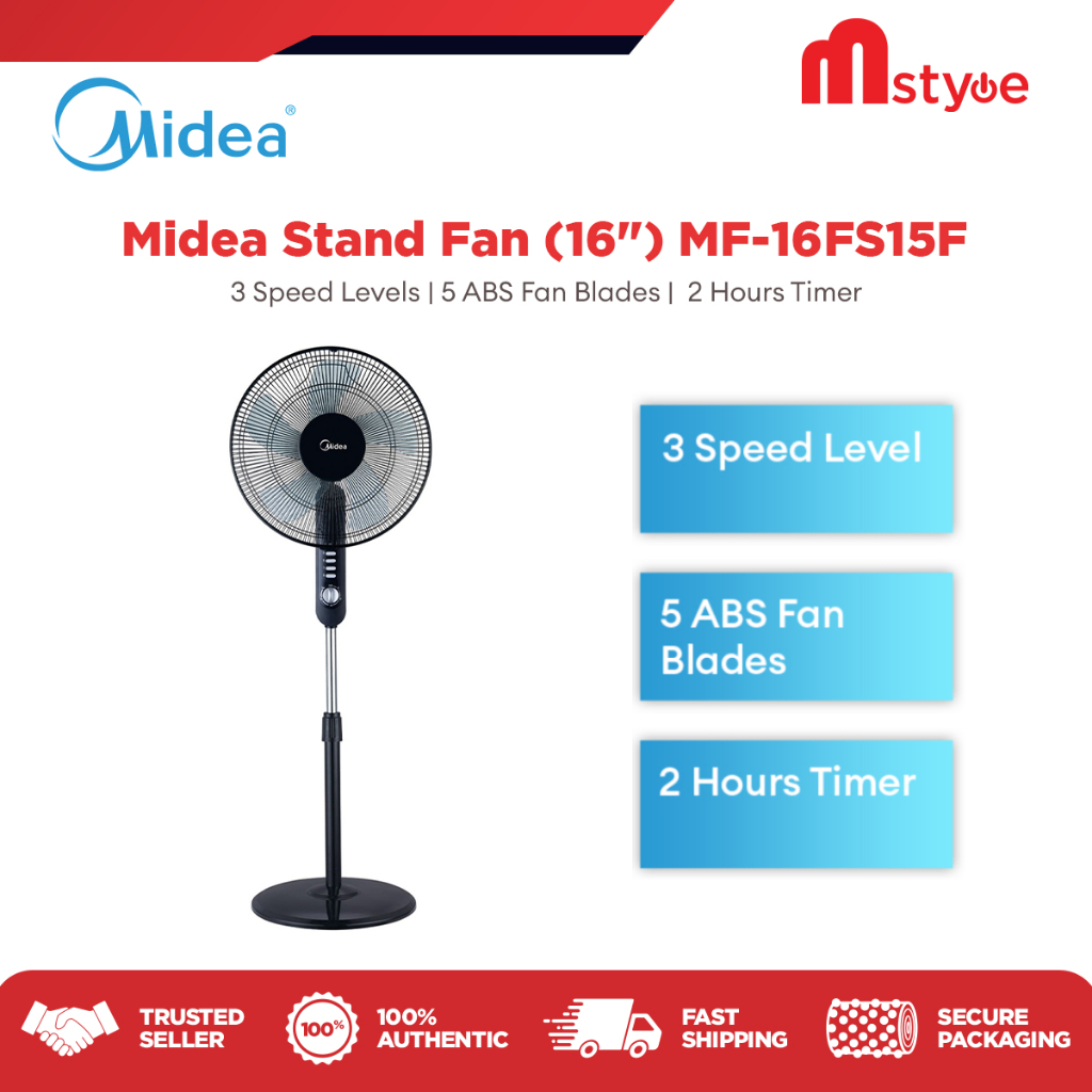Midea Stand Fan (16") MF16FS10N , MF16FS15F & MF16FS15F ( Energy