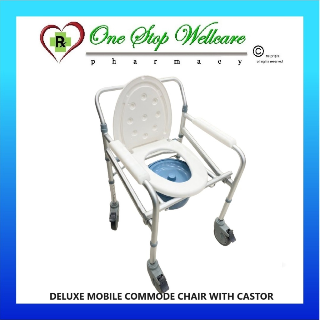 DELUXE MOBILE COMMODE CHAIR WITH CASTOR Shopee Malaysia