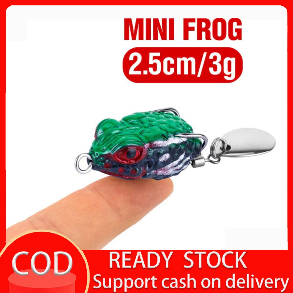 2.5cm/3g Mini Frog Fishing Lures With Spoon Double Hooks