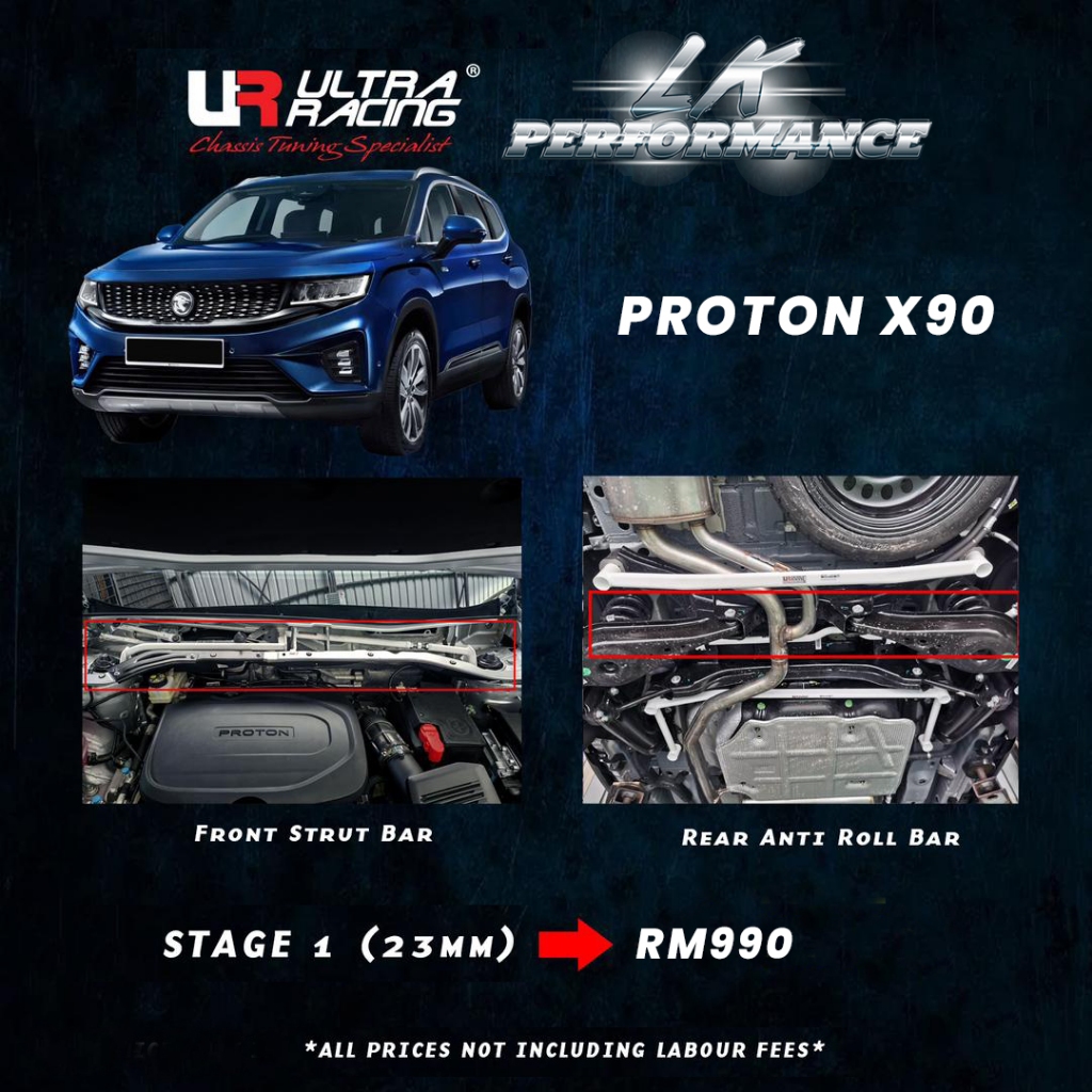 Proton X90 Stage 1 (23mm) - Front Strut Bar / Rear Anti Roll Bar ...