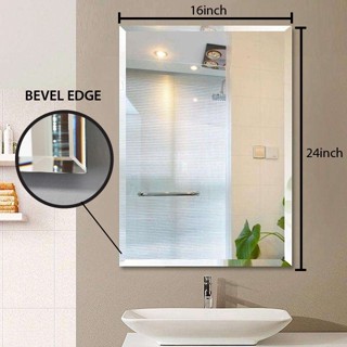 GLOREX)(2pcs) High Quality Aluminium Bathroom Cheap Mirror Safety Film  Mirror Toilet Mirror Vanity Bilik Mandi Cermin