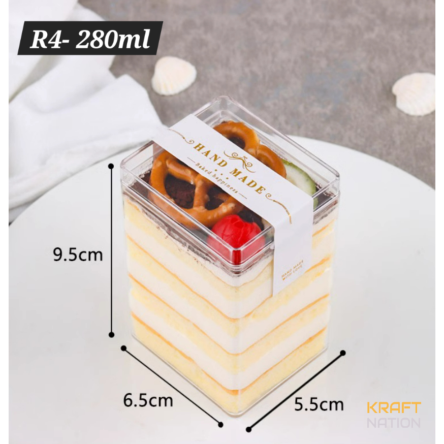 [Premium] Hard Plastic Cake Box/ Acrylic Cake Box/ Tiramisu Box/ Tart