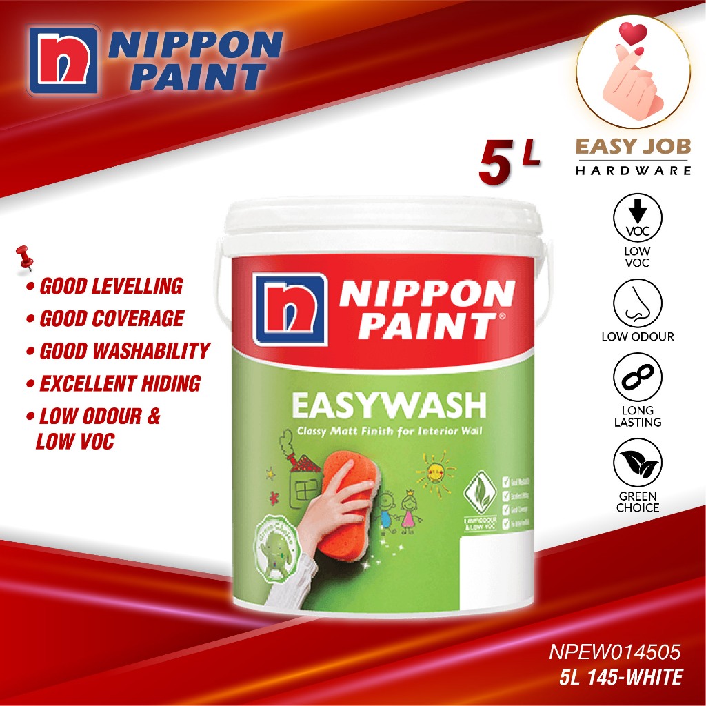 Nippon Paint Easy Wash 5L Cat Dinding Nippon Paint White Paint Cat Nippon Paint Shopee Malaysia