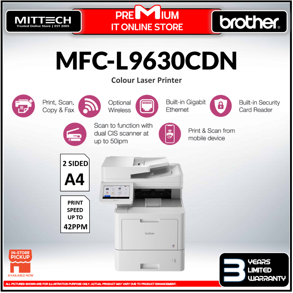 Brother Colour Laserjet Printer MFC-L9630CDN | Up to 40/42 ppm (A4/LTR ...