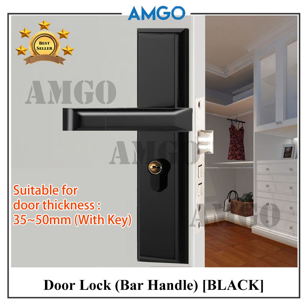 AMGO 门锁 Door Lock Set Key AntiTheft Door Handle Lock Interior Room