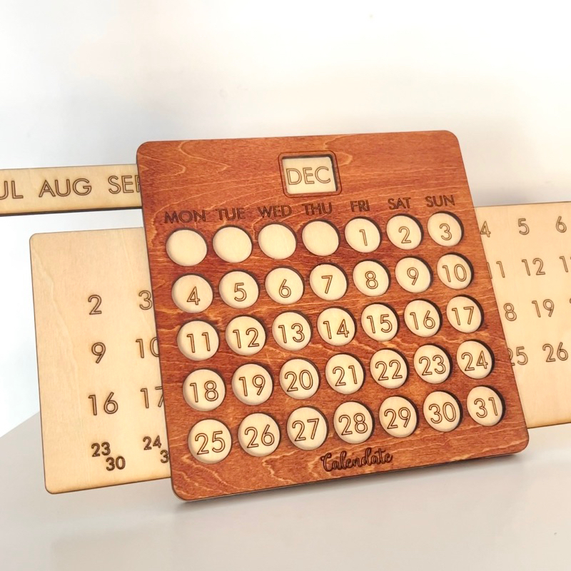 Calendate Aesthetic Wooden Stand Calendar / Kalendar 2024 / Kalendar