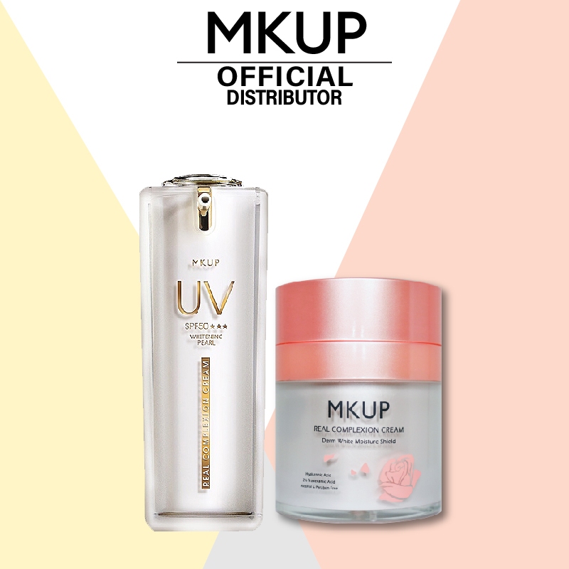 [Value Set] MKUP UV Pearl Whitening Real Complexion Cream 30ml + Real ...