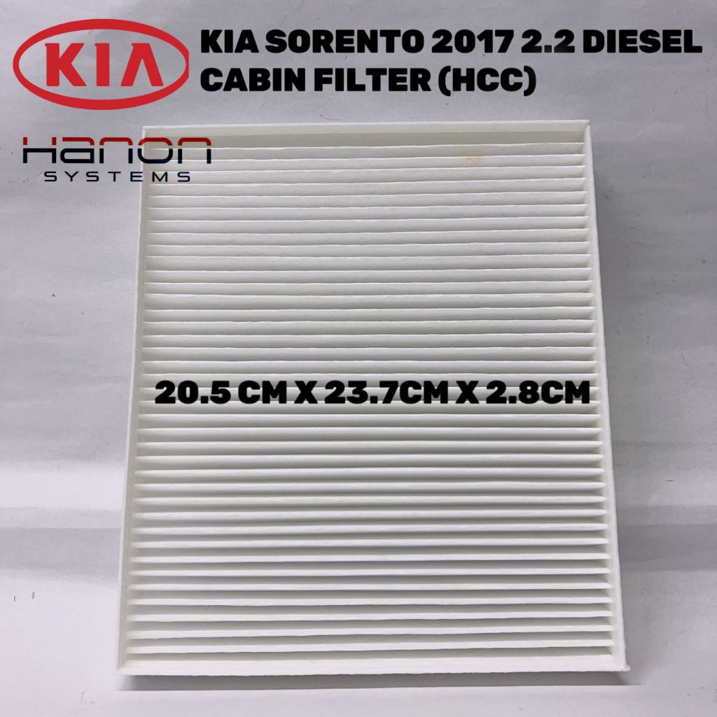 KIA SORENTO 2017 2.2 DIESEL AIRCOND CABIN FILTER (HCC) Shopee Malaysia