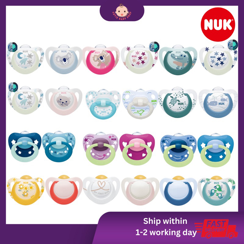 NUK Puting Orthodontic Latex / Silicone Soother / Pacifier Happy Kids