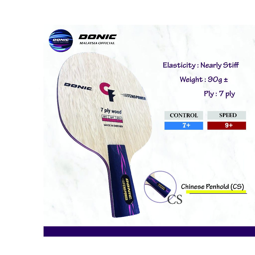 Donic Feng Power Explosive Power Controlled Table Tennis Blade Shopee