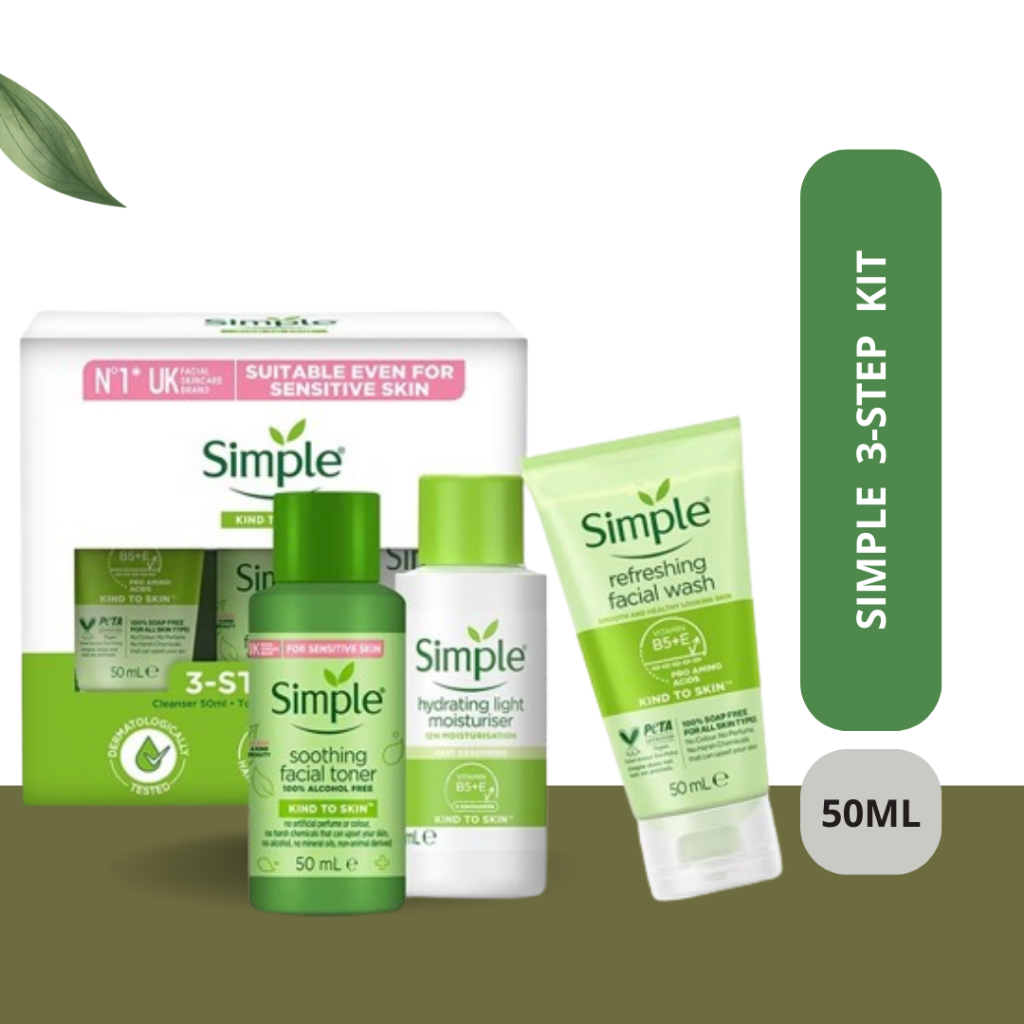 SIMPLE 3STEP KIT ( Cleanser + Toner + Moisturiser ) Shopee Malaysia