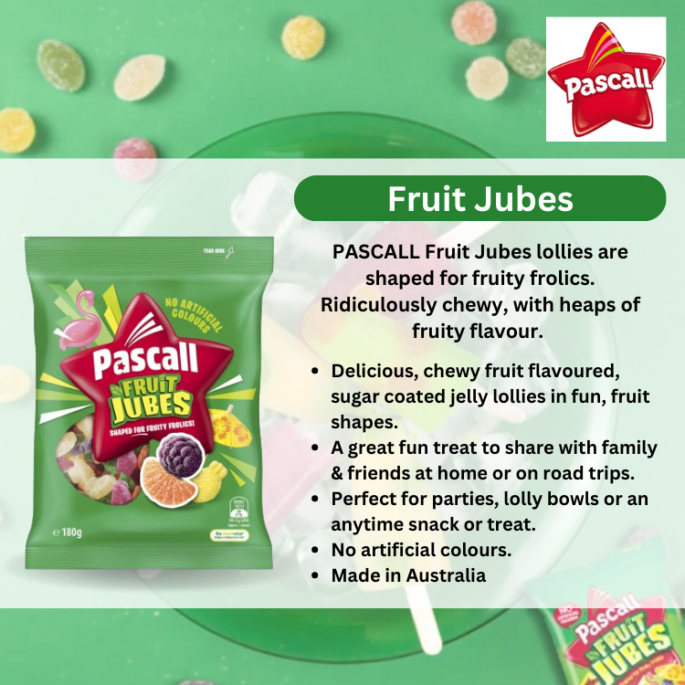 Pascall - Fruit Jubes / Wine Gums (Fruit Flavoured Jelly Confectionery ...