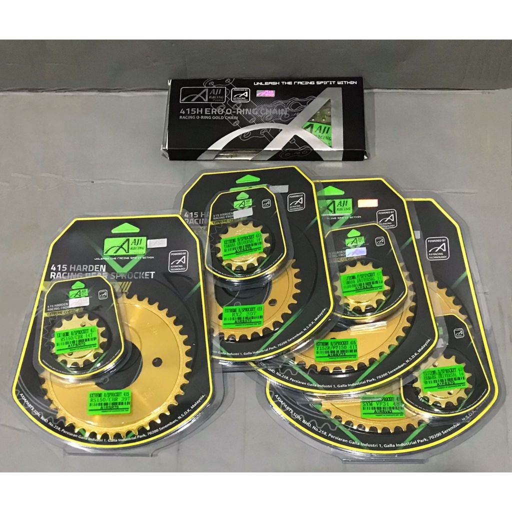 SPROCKET SET ( 415H / 415 H ) AJI RACING CHROME EXTREME HARDEN SPROCKET ...