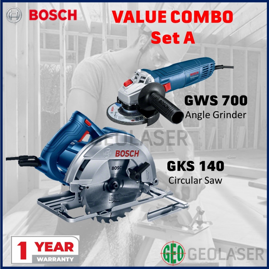 Bosch Value Combo Set GKS 140 Circular Saw GWS 700 Angle
