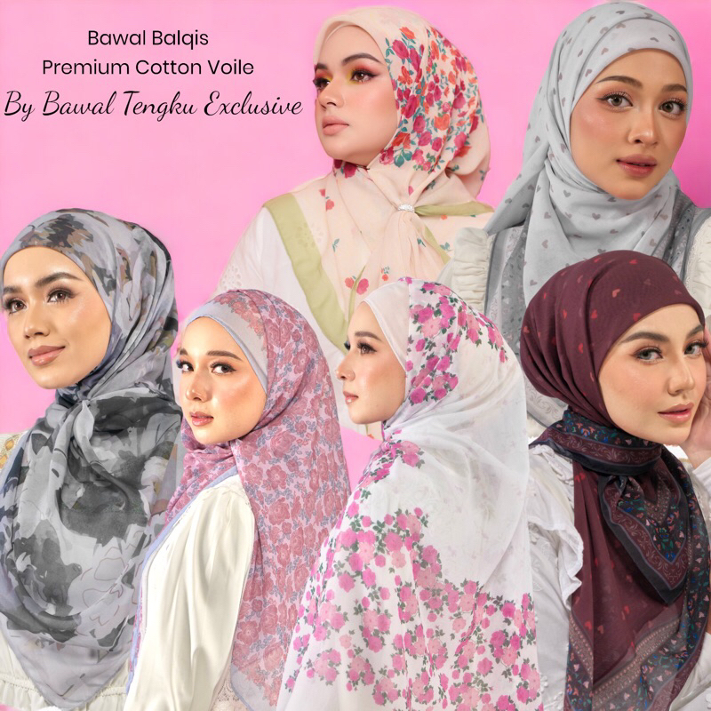 (NEW ARRIVAL) 3 BAWAL COTTON VOILE JEPUN / TUDUNG BAWAL PRINTED ...