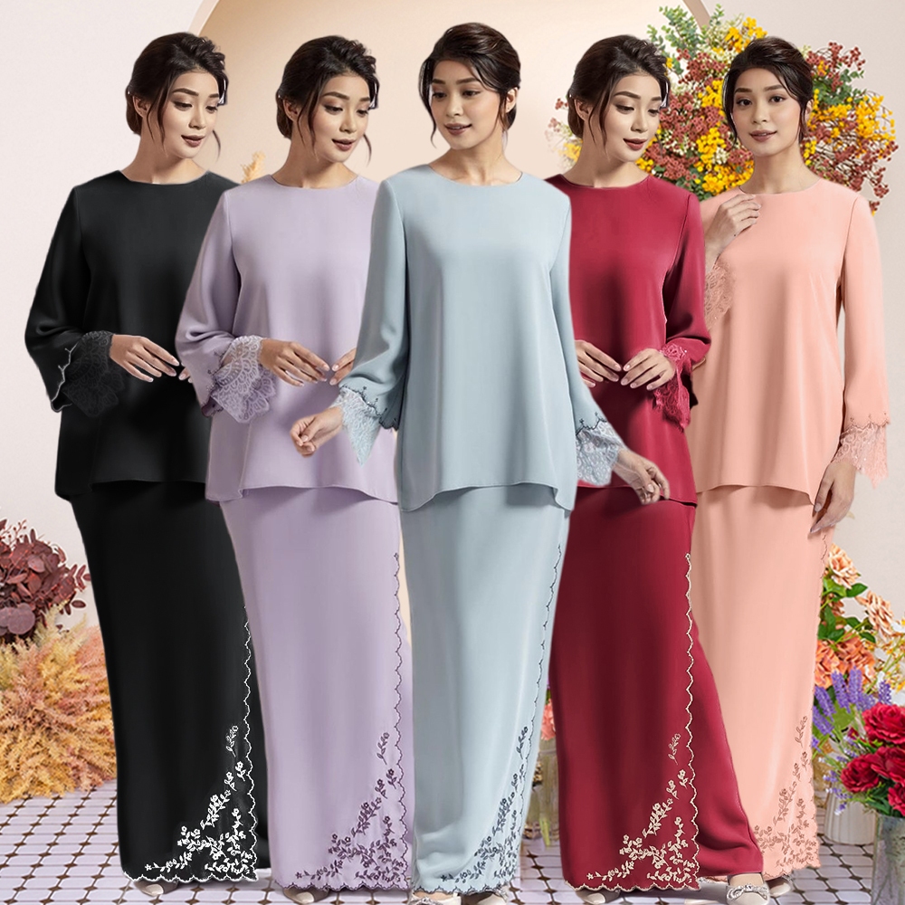 Baju Kebarung Moden sulam KurungSesuai untuk Nikah/Tunang/Bridemaids