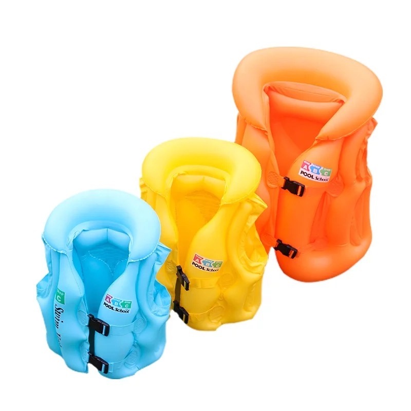 Kids Swimming Life Vest Jacket Inflatable Swimsuit Floatable Swim Pool ...