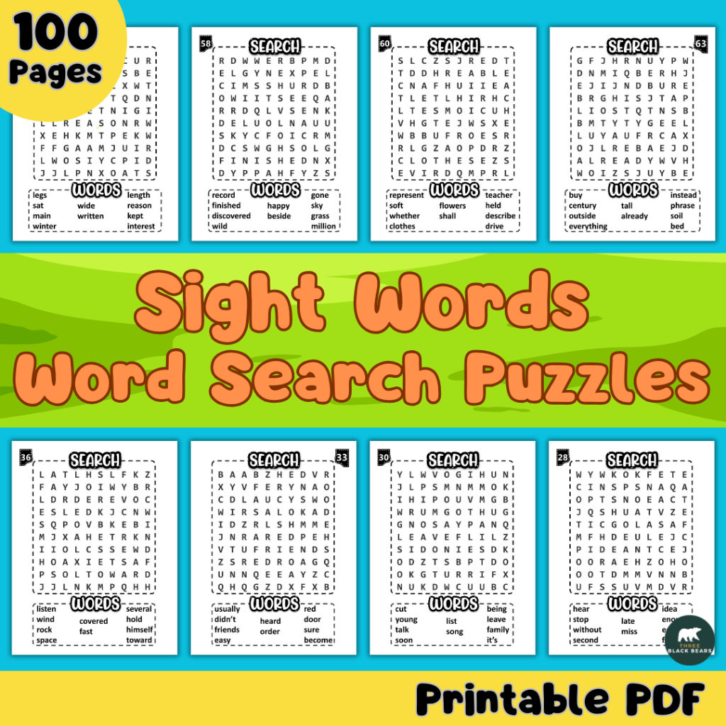 Printable Fry Sight Words Search Puzzles for Kids [PDF] | 100 Pages of ...