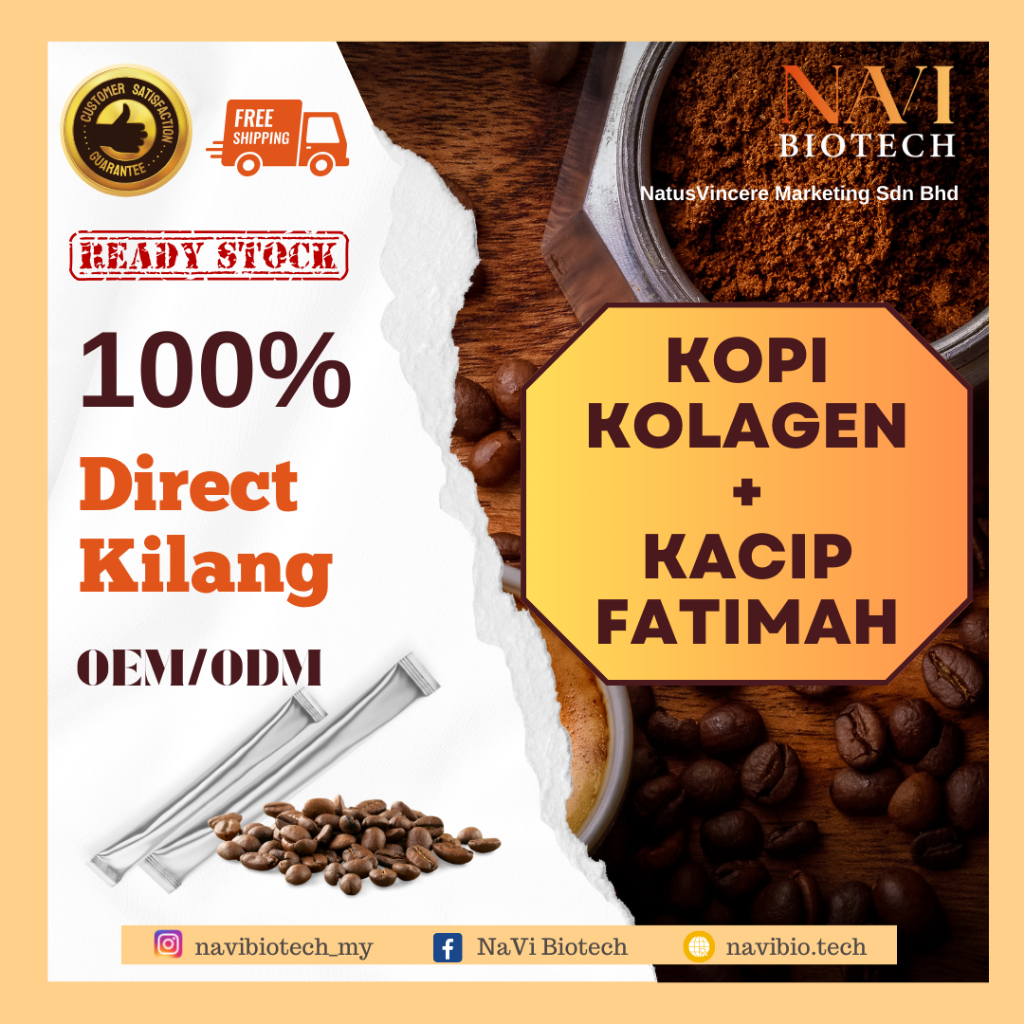 [1 SACHET] KOPI KOLAGEN + KACIP FATIMAH MENCERAHKAN KULIT CANTIK