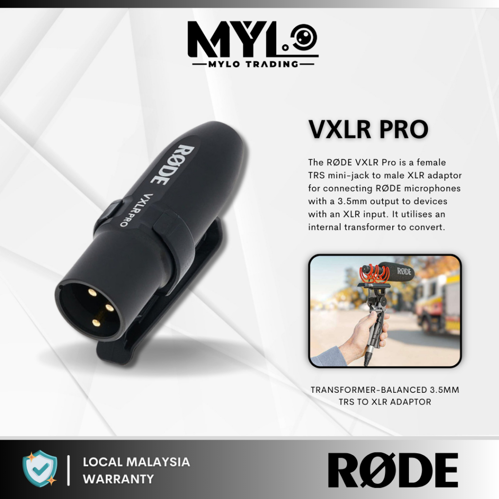 Rode Vxlr Pro Transformer Balanced Trs Female To Xlr Male Adapter With