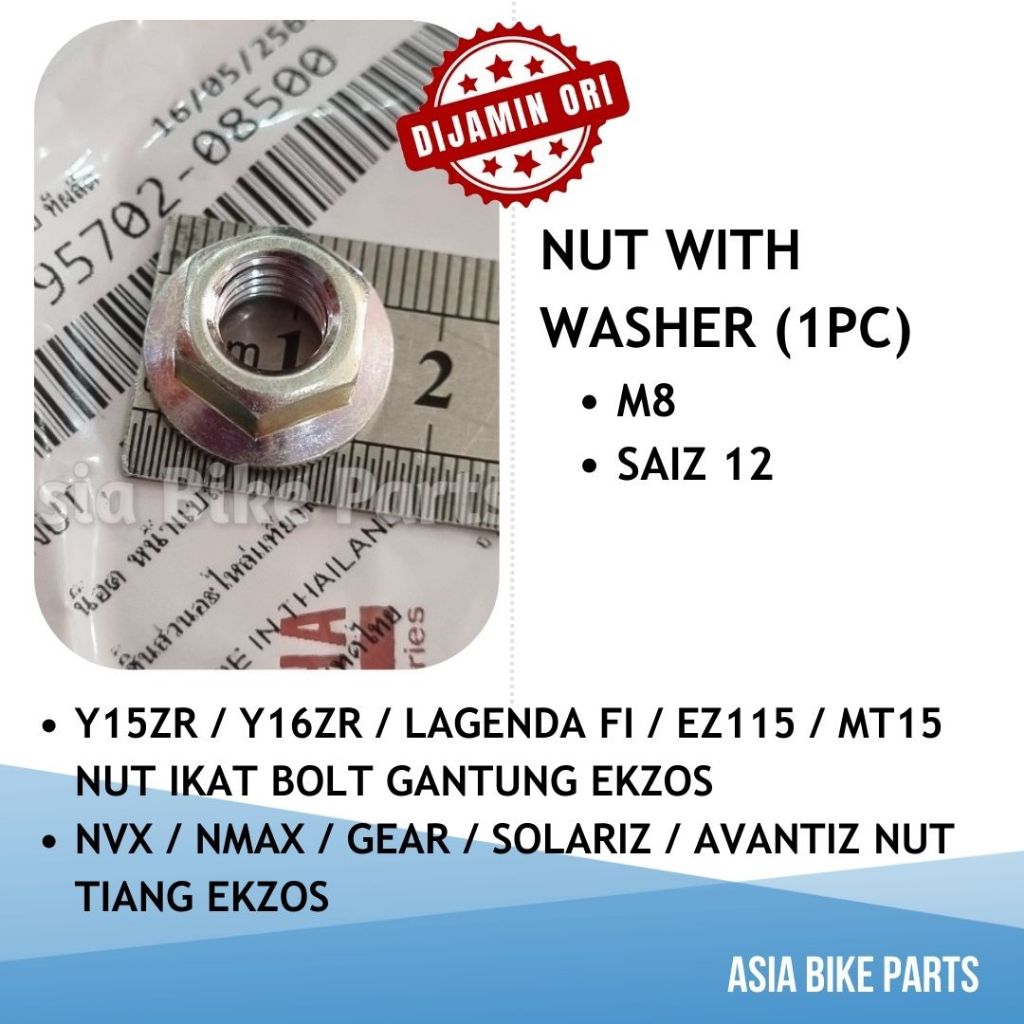Yamaha Original Y15ZR Y16ZR / Lagenda FI EZ115 / NVX NMAX Exhaust Nut