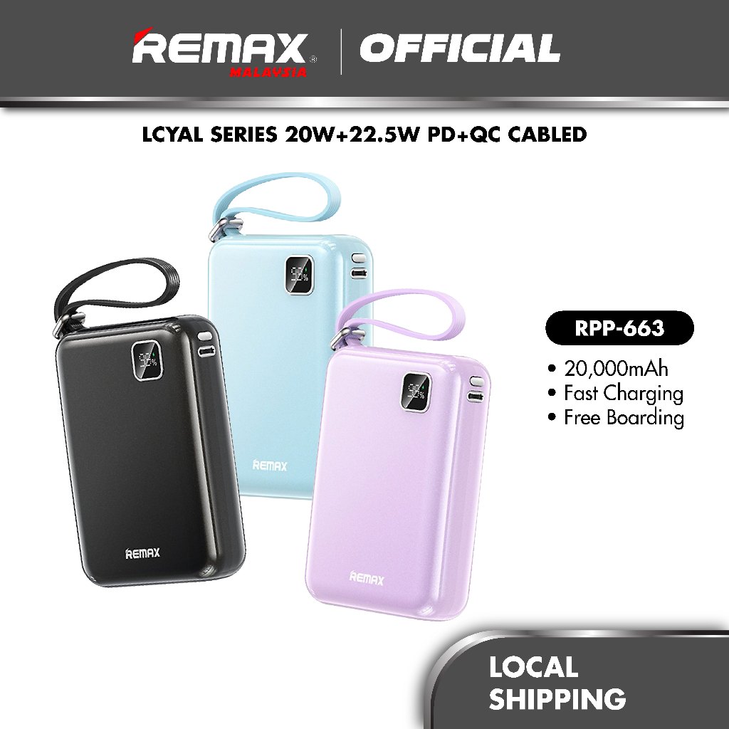 Remax Rpp Icyal Series W W Pd Qc Cabled Mah Shopee Malaysia