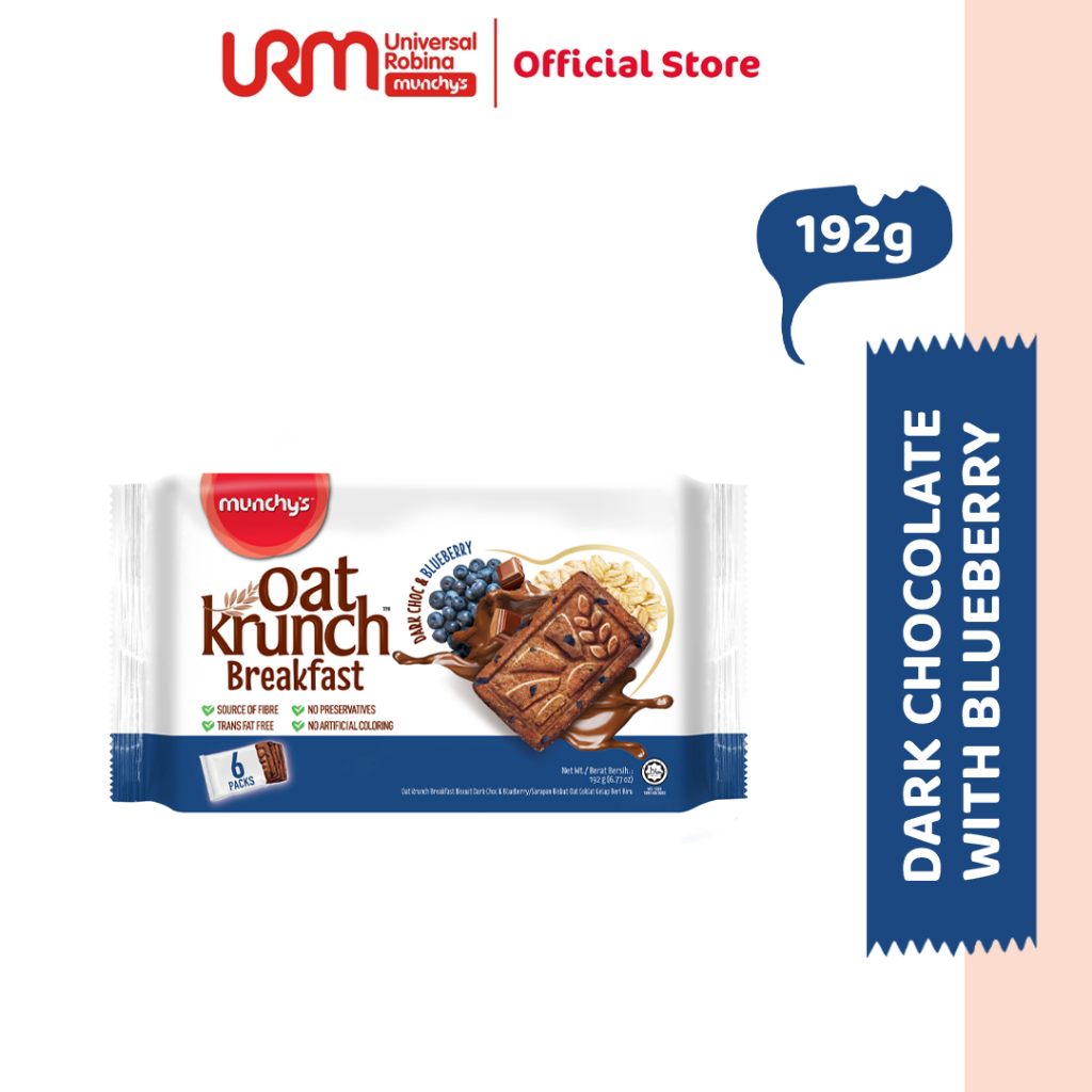 Munchy's Oat Krunch - Breakfast Dark Chocolate WIth Blueberry (192g ...