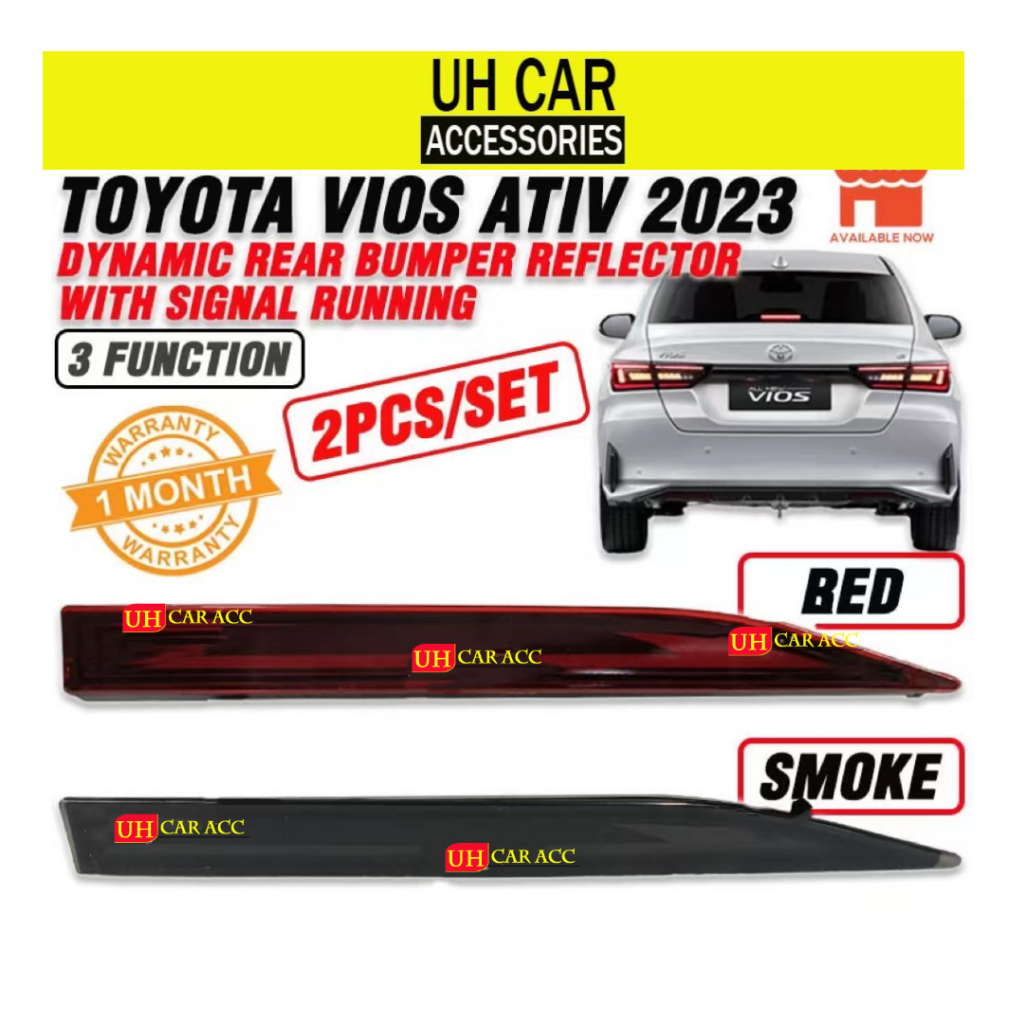Toyota Vios Ativ 2023 Dynamic Rear Bumper Reflector With Signal Running ...