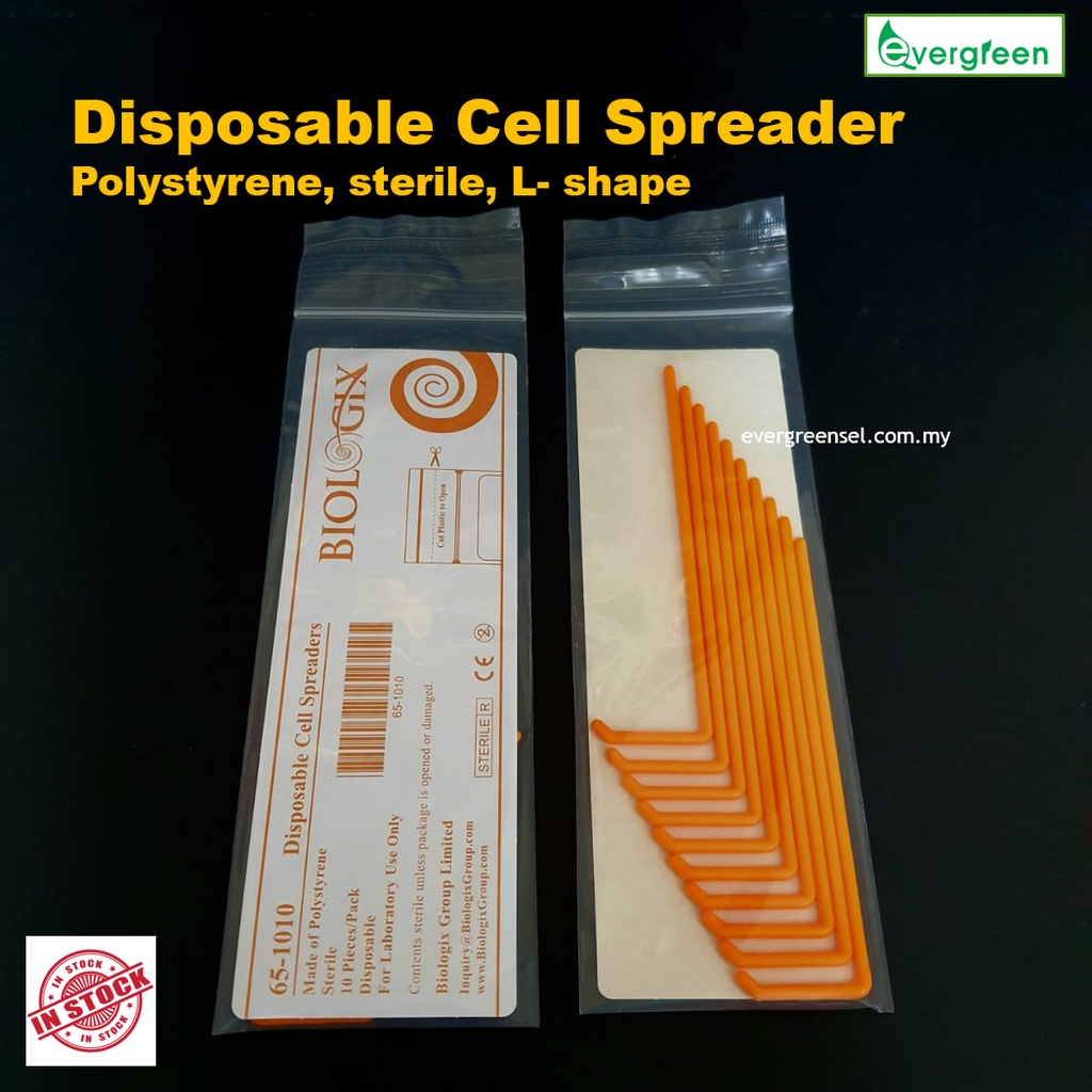 ( READY STOCK ) Biologix Disposable Lshaped Cell Spreader, Polystyrene