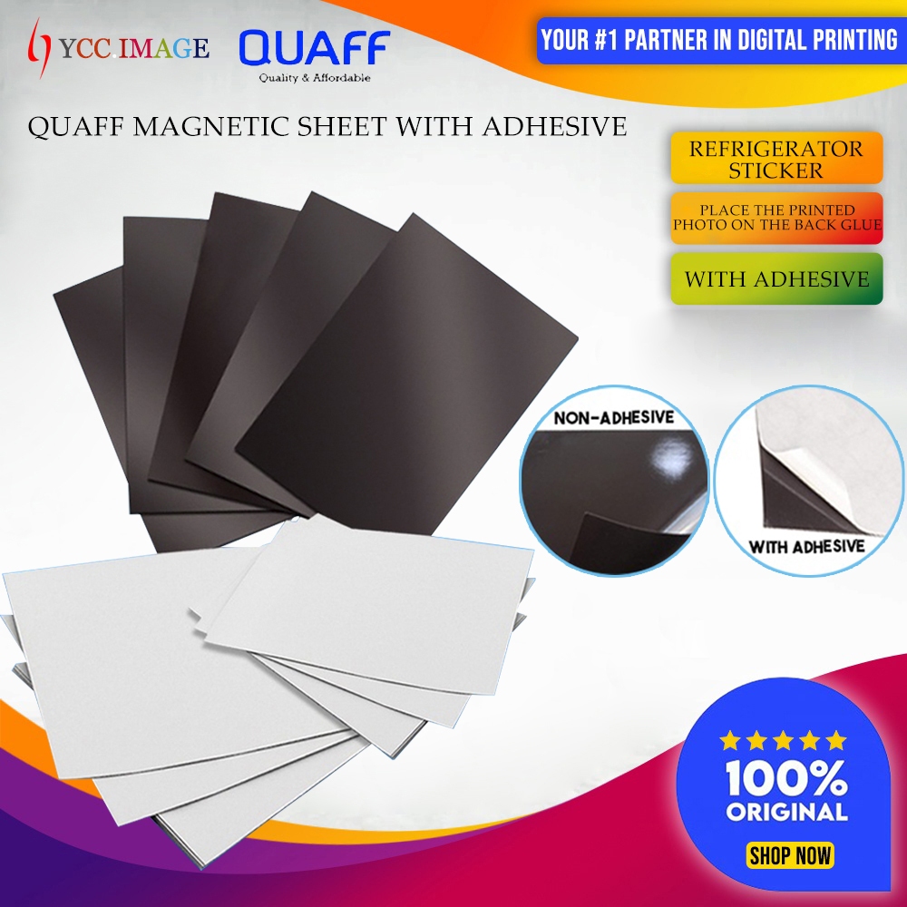 QUAFF Magnetic Sheet with Adhesive and Non-adhesive for DIY Ref Magnet ...