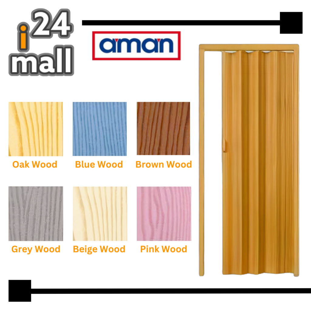 Aman 31" x 82" PVC Folding Door / PVC Door / PVC Toilet Bathroom Door