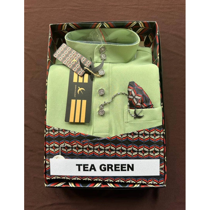 🔥Baju Melayu Raya 2024 Elrah Exclusive Mint Green🔥 Shopee Malaysia