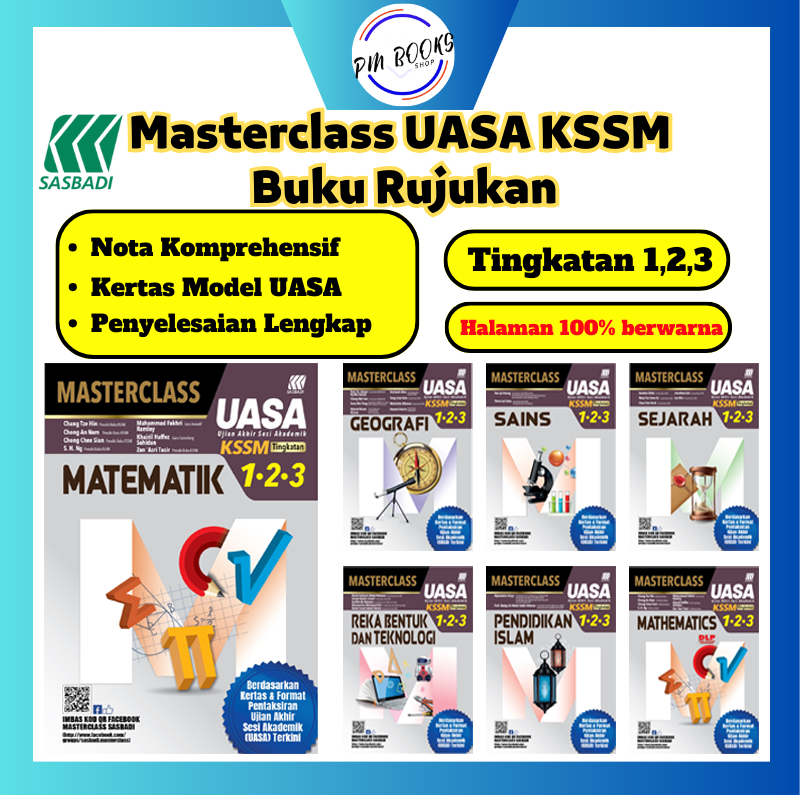 [pmbook] Sasbadi Masterclass Uasa Kssm 【tingkatan 1 2 3】buku Rujukan