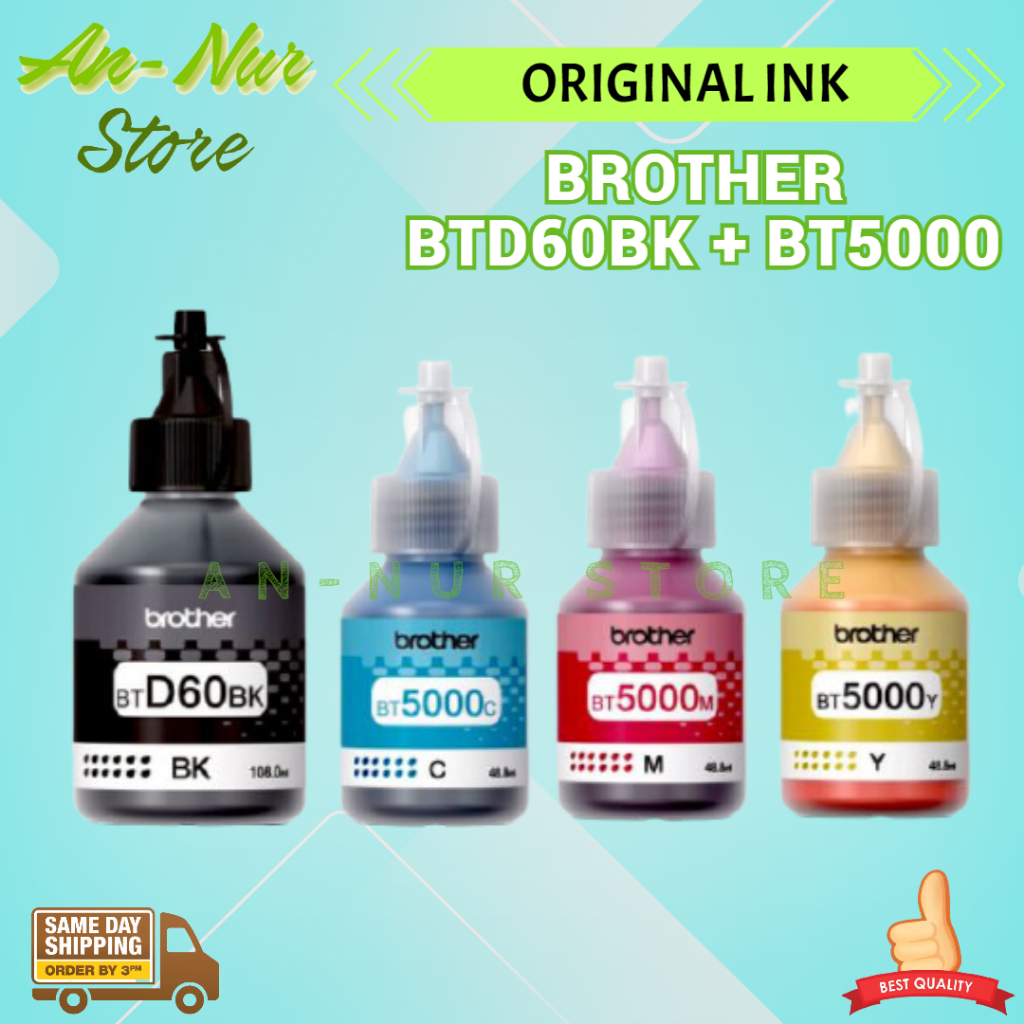 Brother Original Ink BTD60BK + BT5000 Refill Ink T220 T420w T310 T520w ...