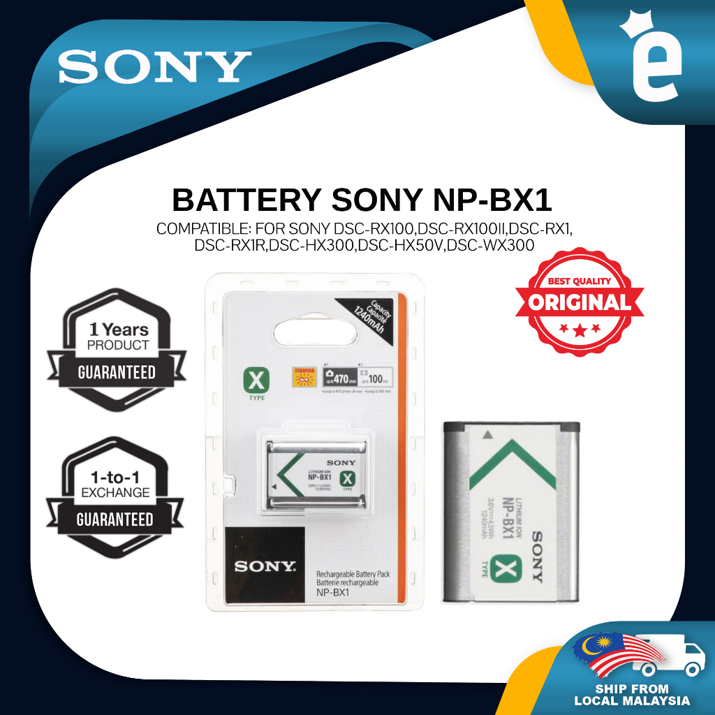 OEM Sony NP-BX1 Rechargeable Lithium-Ion Battery Pack (3.6V, 1240mAh ...