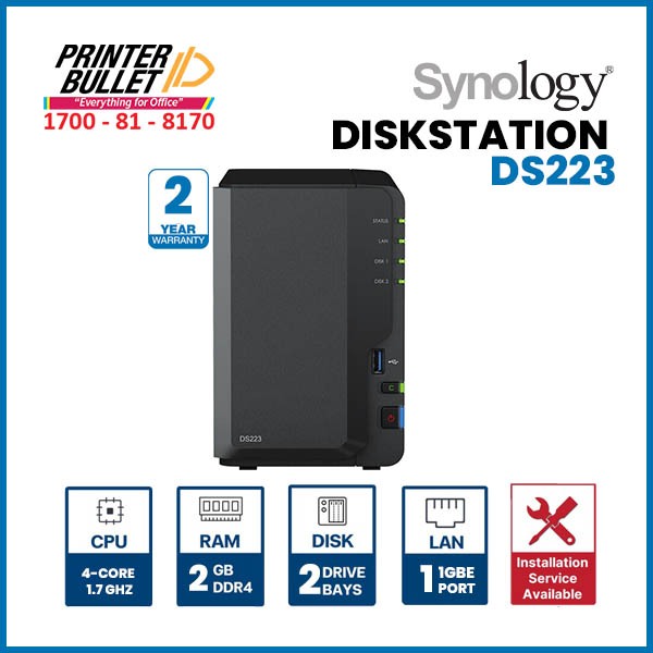 Synology DiskStation DS223 2-Bay NAS Enclosure | Shopee Malaysia