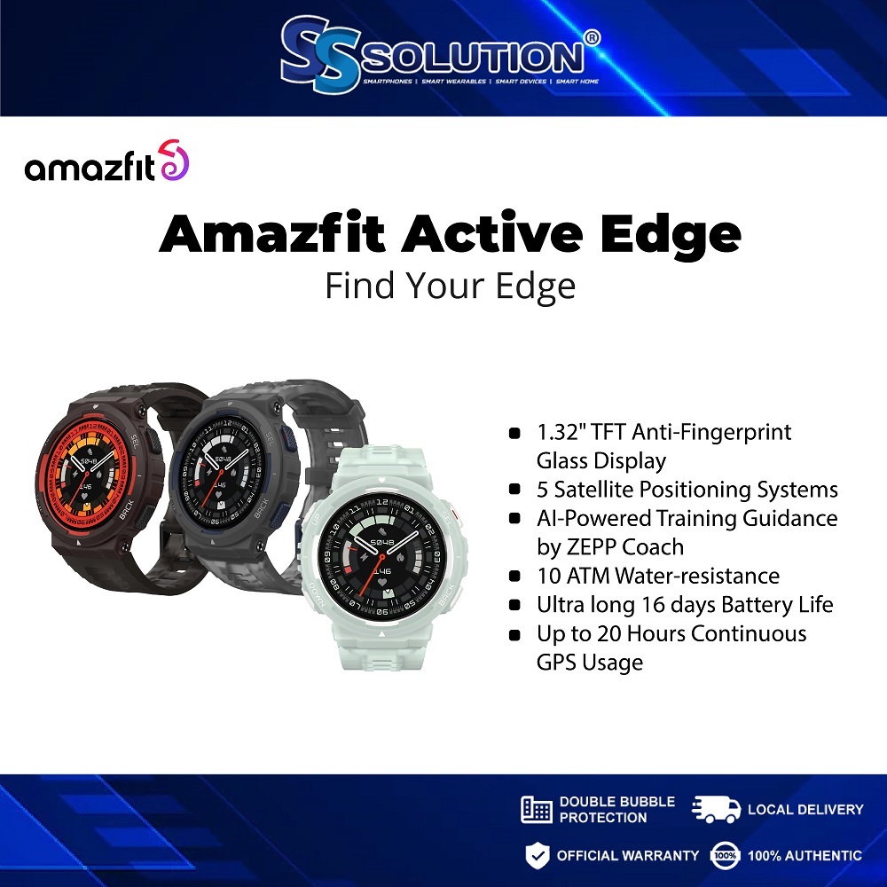 Amazfit Active Edge Smart Watch, AI Health Coach for Gym