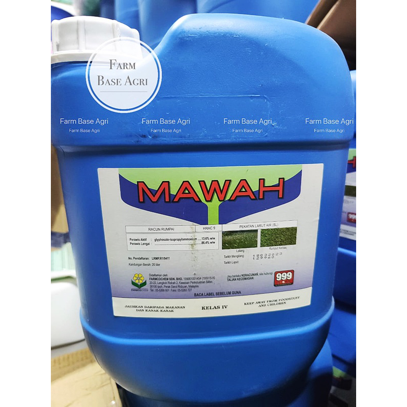 20L Mawah Farmcochem Glyphosate 13.6% /Racun Rumput Lalang /Complete ...