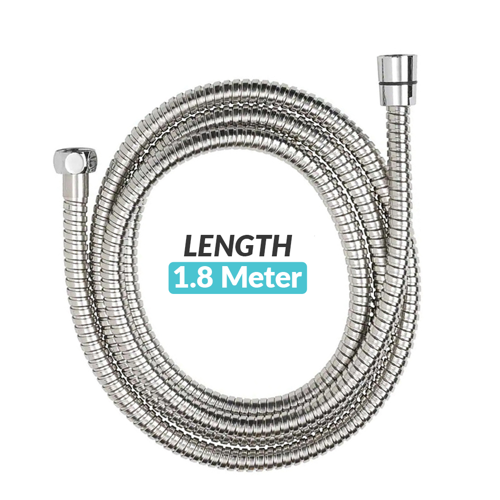 1.8m Universal Stainless Steel Shower Hose - High Flow, Flexible & Eco Friendly